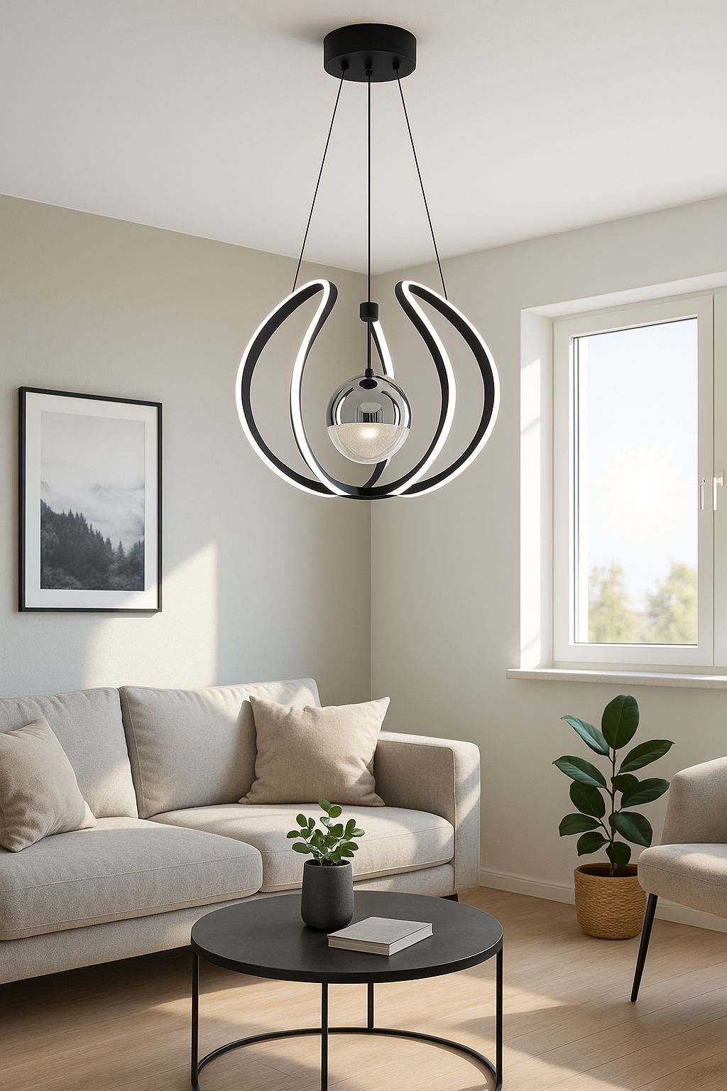 1000 -Ahtapot Büyük 1 Top Led Avize