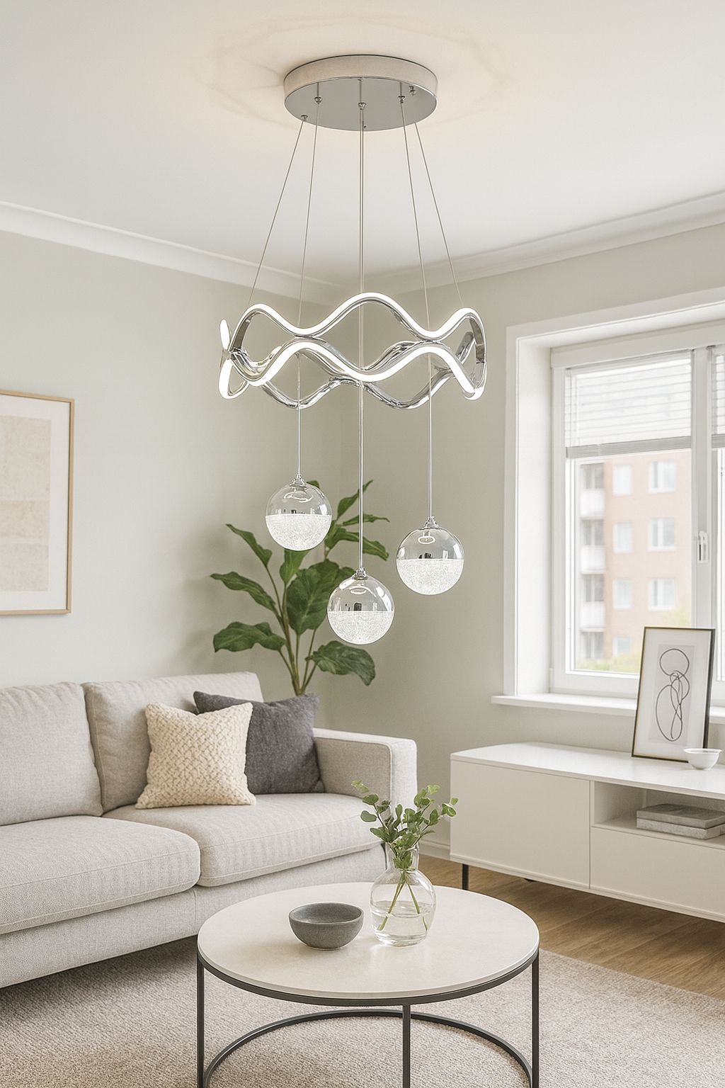 1050 - 2Li Taç 3 Top Led Avize