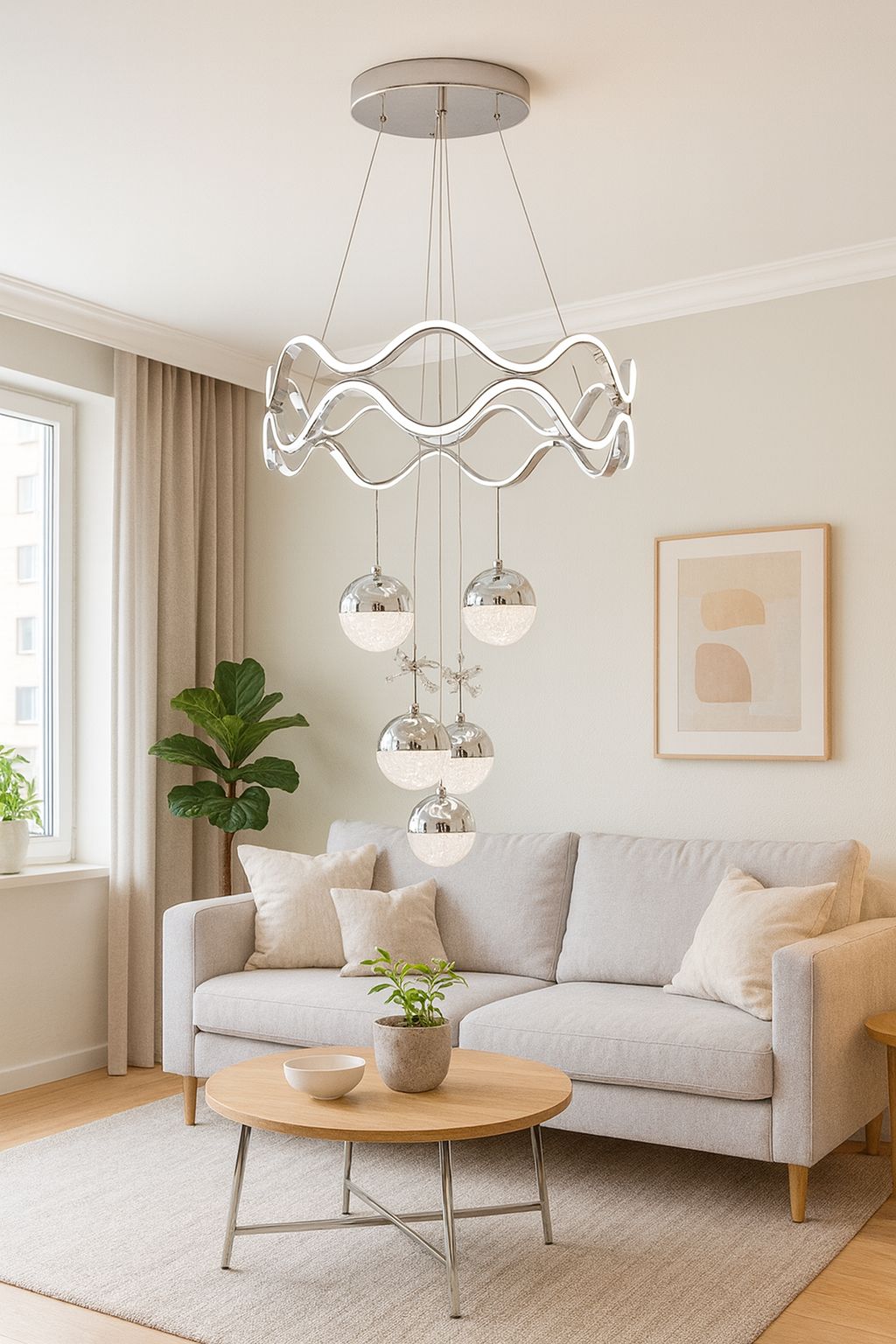 1050 - 2Li Taç 5 Top Led Avize