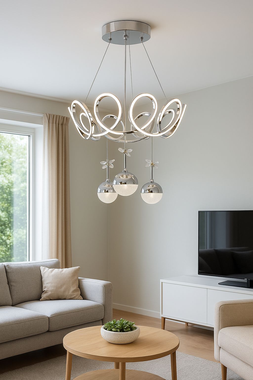 1062 - Leylak Maksi 3 Top Led Avize