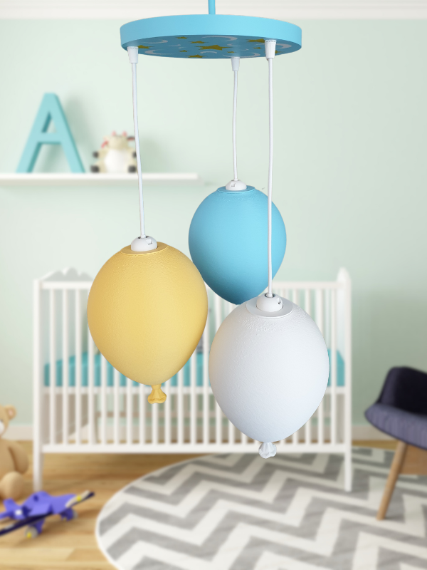 Erkek Çocuk Avize 3'lü Sarkıt,Balon Avize