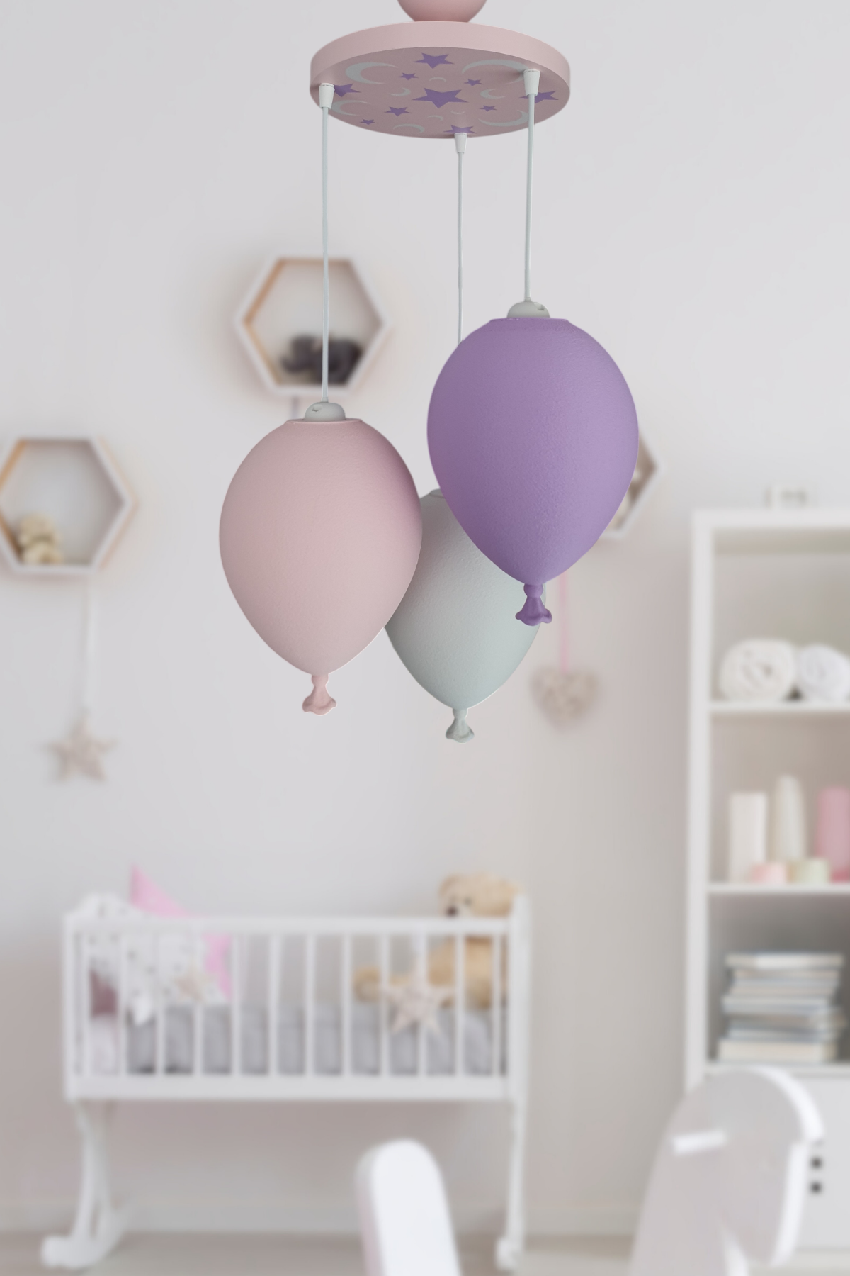 Kız Çocuk 3'Lü Sarkıt Avize,Balon Avize