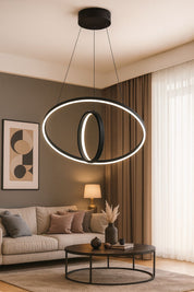 204 - Halka 2li 3 Kanal Dik Led Avize