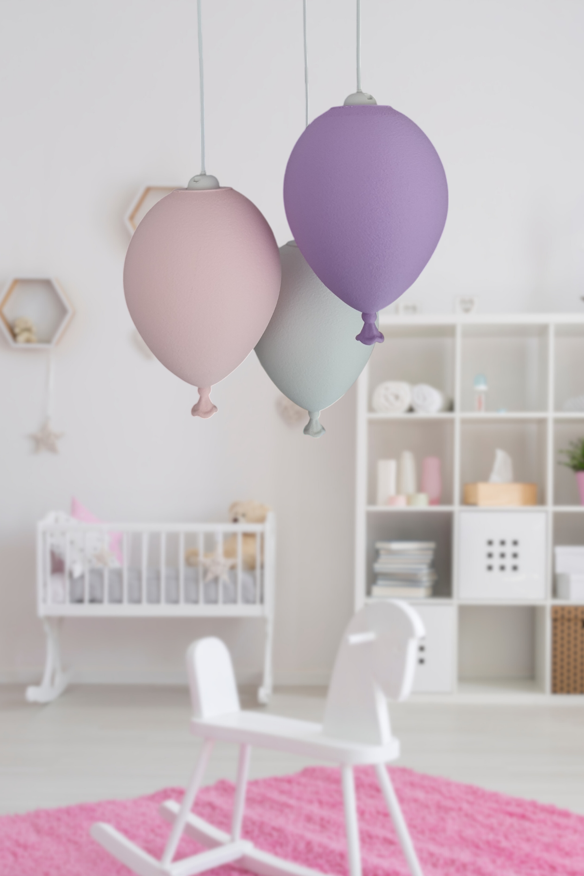 Kız Çocuk 3'Lü Sarkıt Avize,Balon Avize