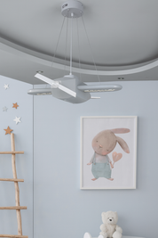 Uçak Temalı Entegre LED Çocuk Odası Sarkıt Avize (70x80 cm, Plastik) – Kişiye Özel Tasarım, El Yapımı Görünüm