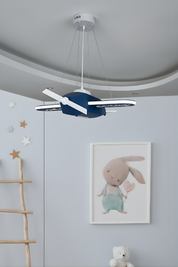 Uçak Temalı Entegre LED Çocuk Odası Sarkıt Avize (70x80 cm, Plastik) – Kişiye Özel Tasarım, El Yapımı Görünüm