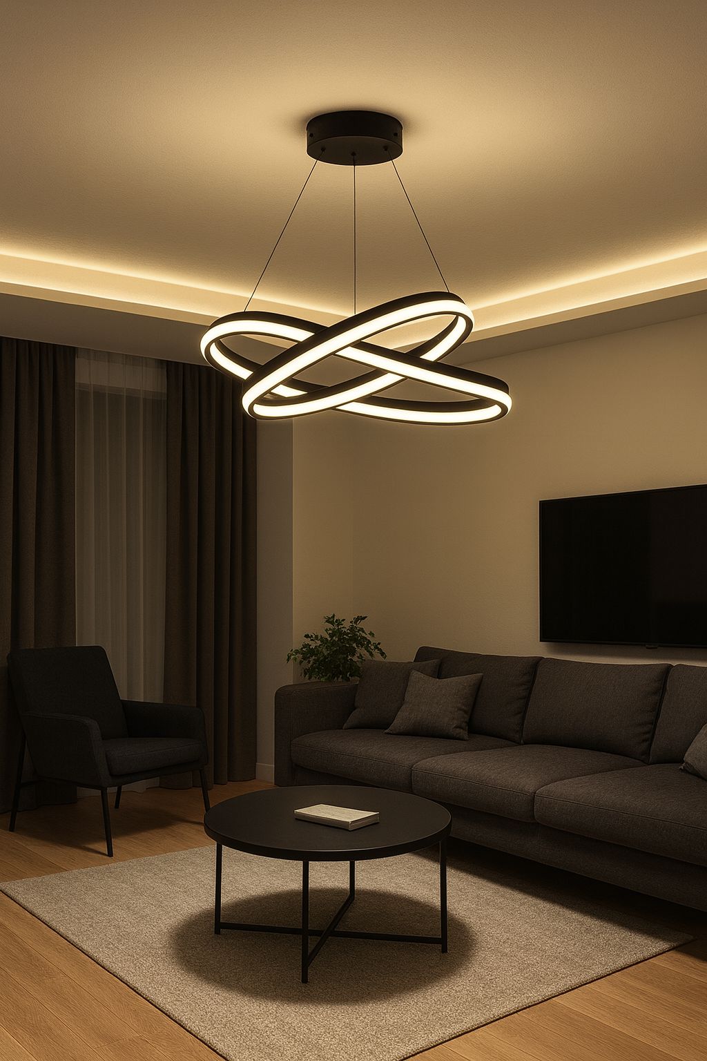 601 - Kar Çiçeği - 3 Kanal Led Avize