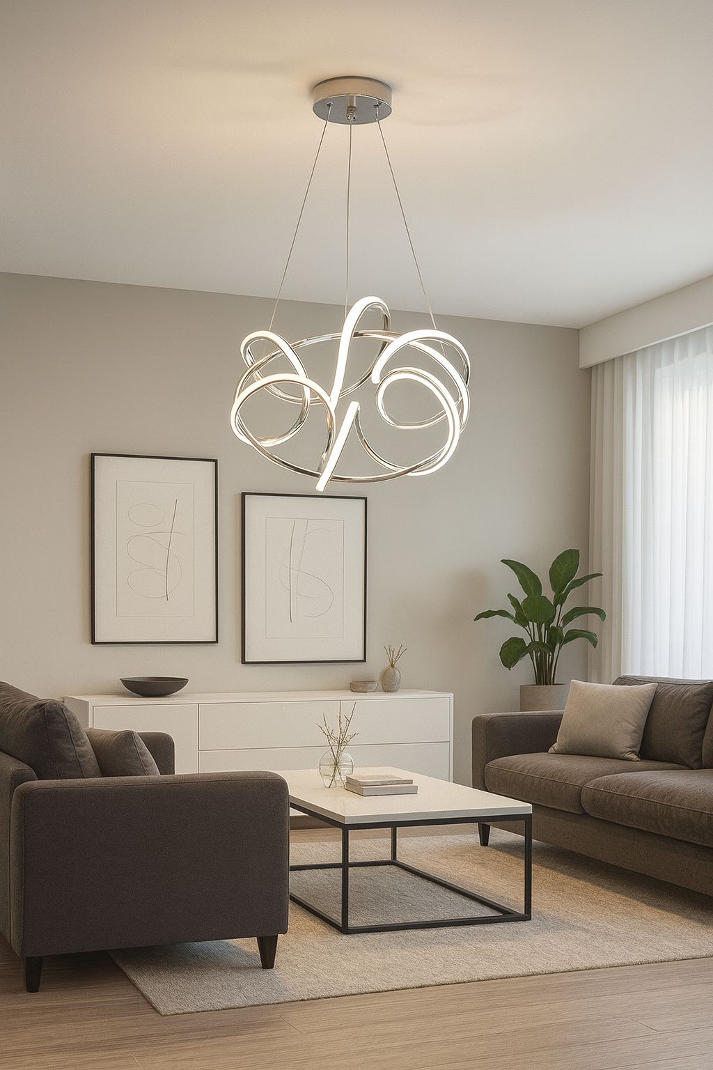 603 - Çemberli Yıldız Led Avize