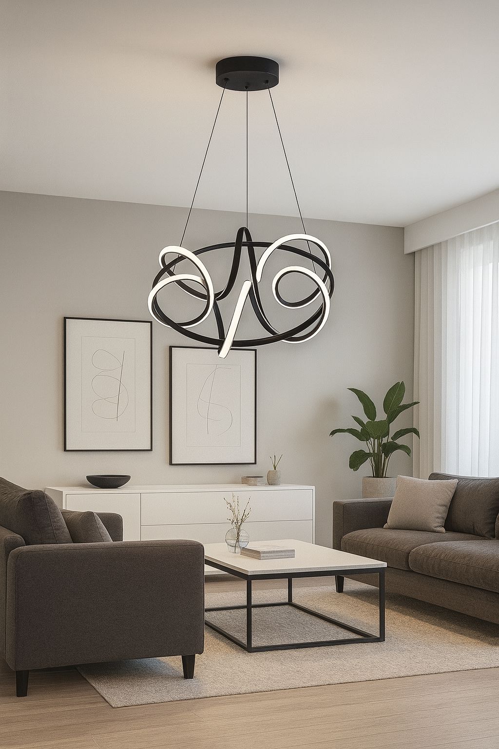 603 - Çemberli Yıldız Led Avize