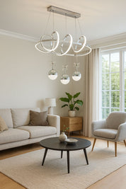 701 - Halkalı Yıldız Sıralı 3 Top Led Avize