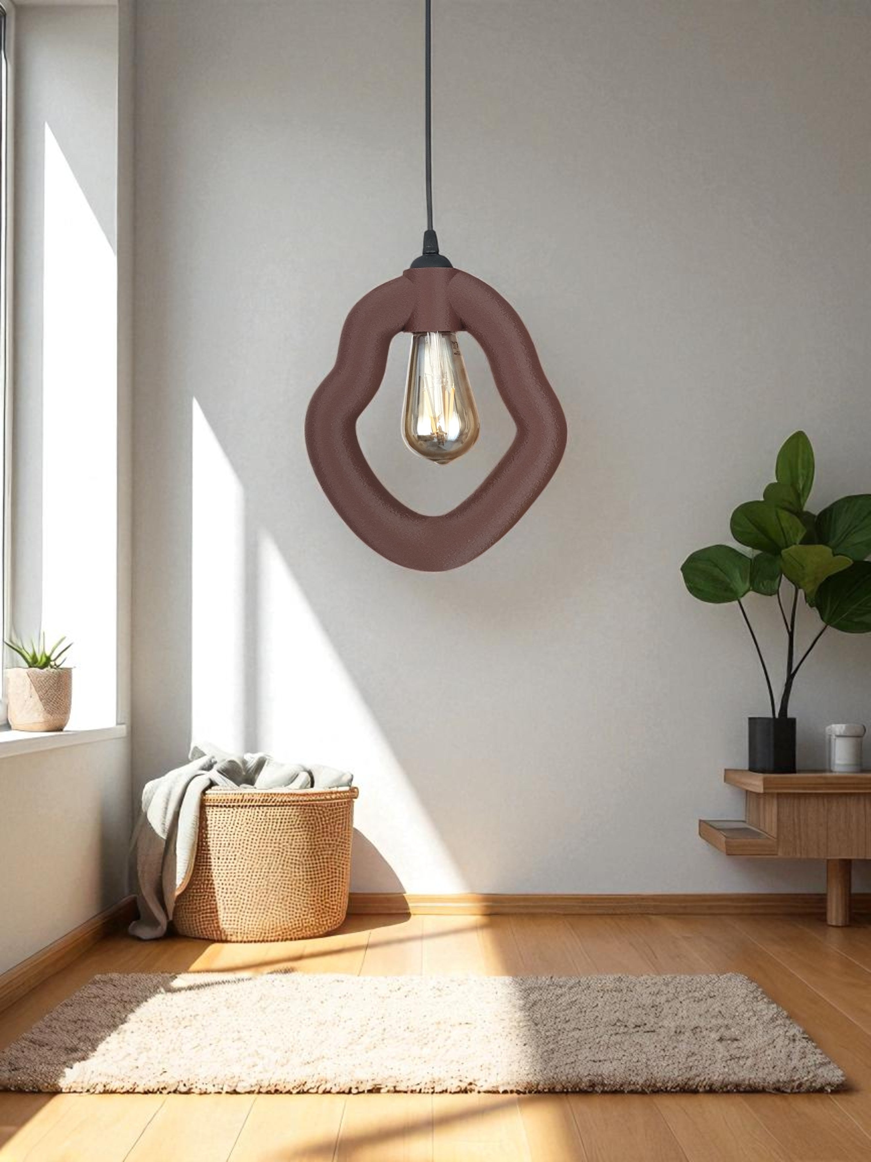 Bohem Beton Görünümlü Avize (Kahverengi)