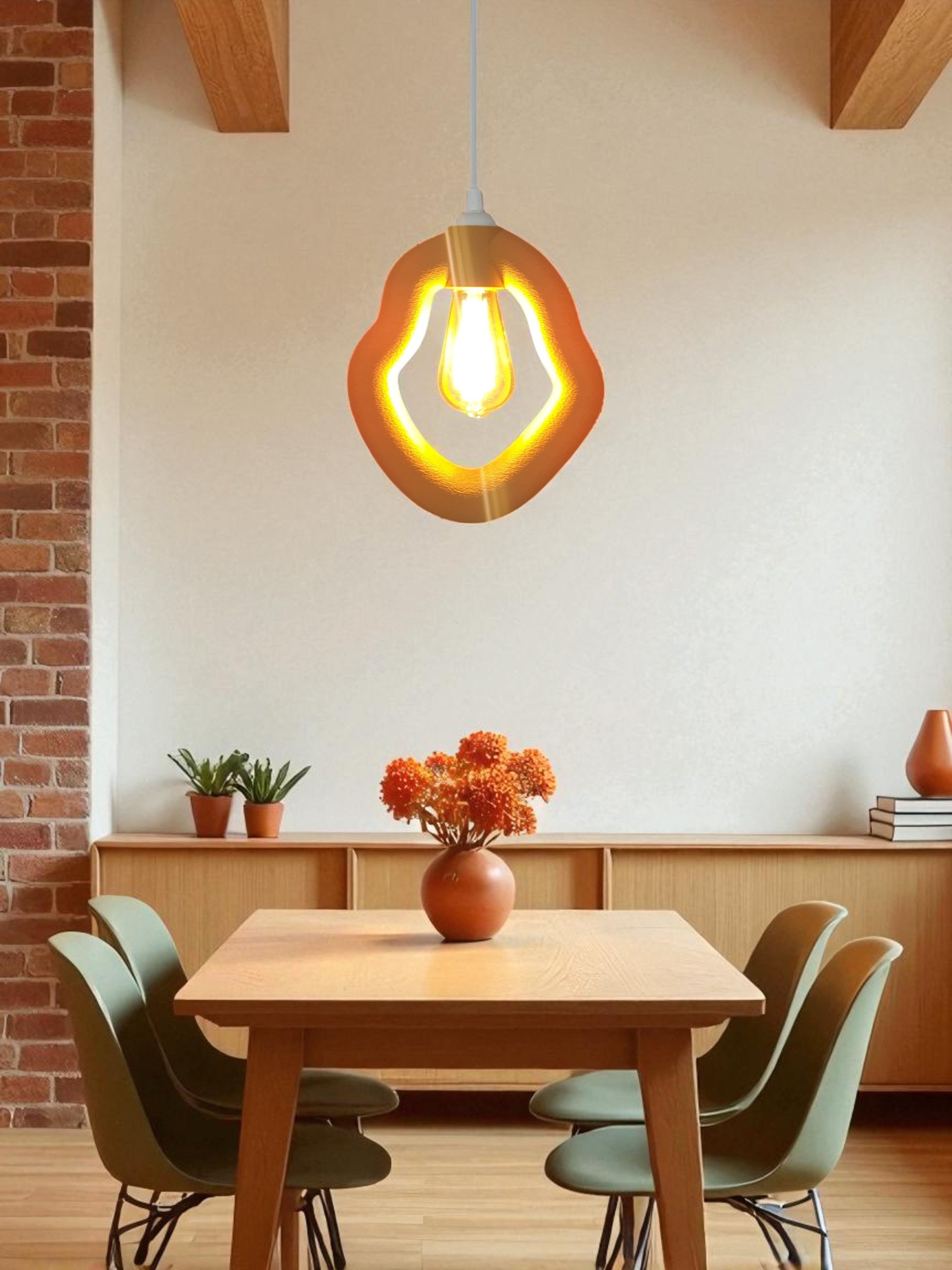 Bohem Beton Görünümlü Avize (Karamel)