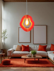 Bohem Beton Görünümlü Avize (Kırmızı)