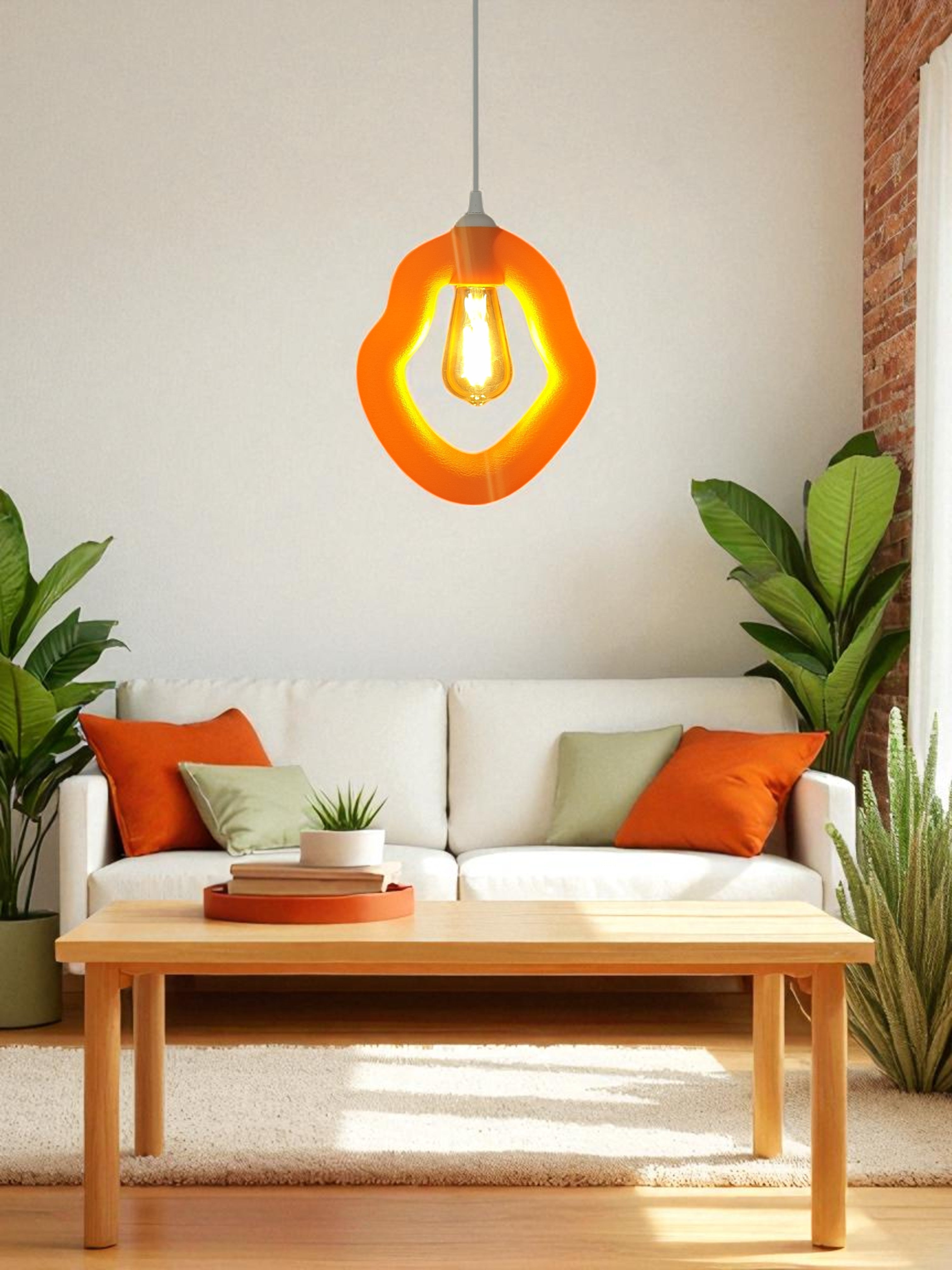 Bohem Beton Görünümlü Avize (Turuncu)